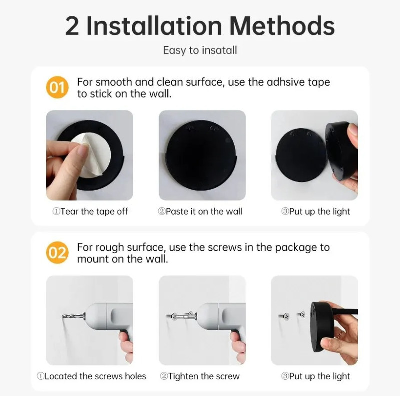 1pc Motion Sensor Night Light – USB Rechargeable LED Wall Lamp Indoor - NEW gallery