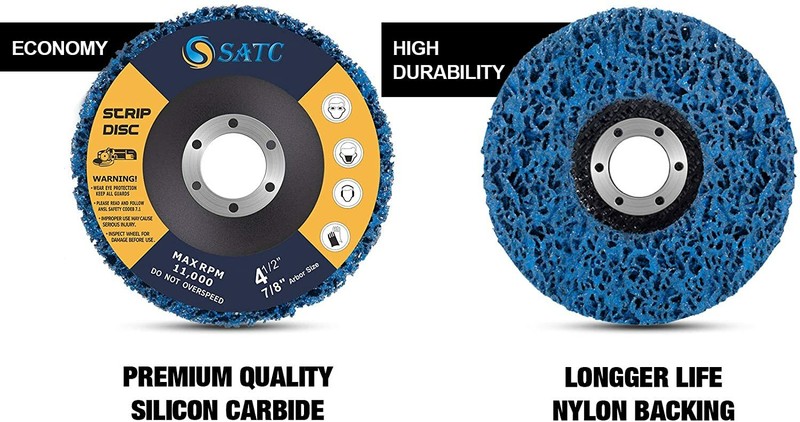 5PCS 4-1/2" x7/8" Blue Poly Strip Clean Disc Paint Stripping Rust Removal Wheels gallery