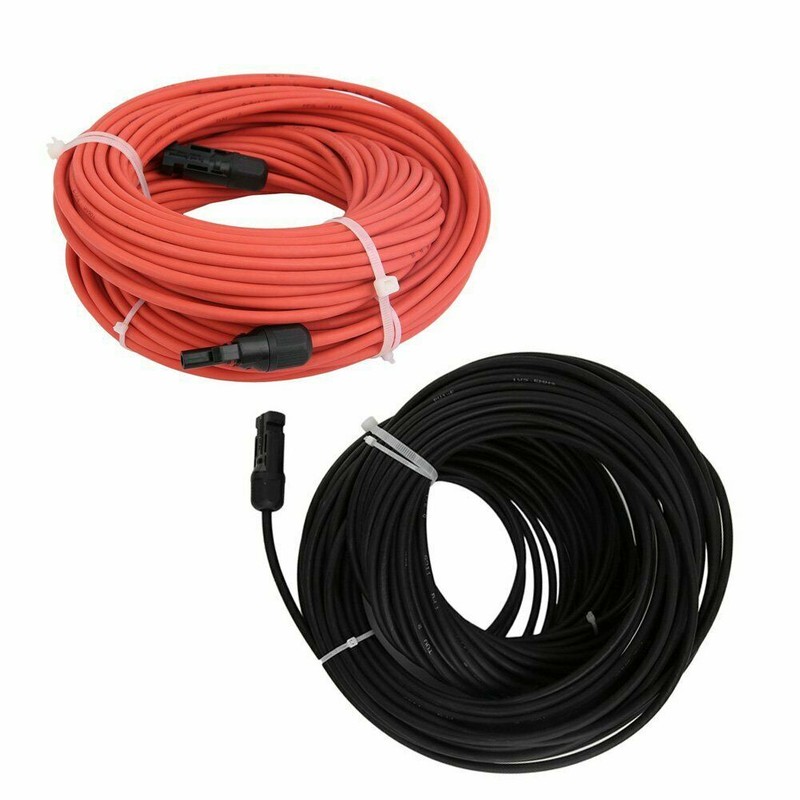 Solar Panel Cable Wire Pair Black + Red Fits MC4 Connectors 8 / 10 / 12 / 14 AWG gallery