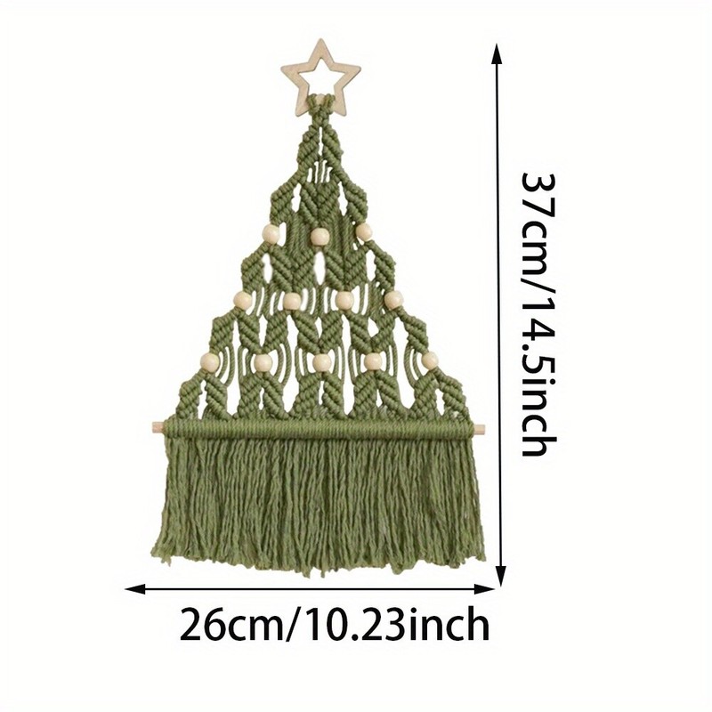 1Pc Christmas Tree Macrame Wall Hanging Tassel Tapestry Handmade for Home Decor gallery