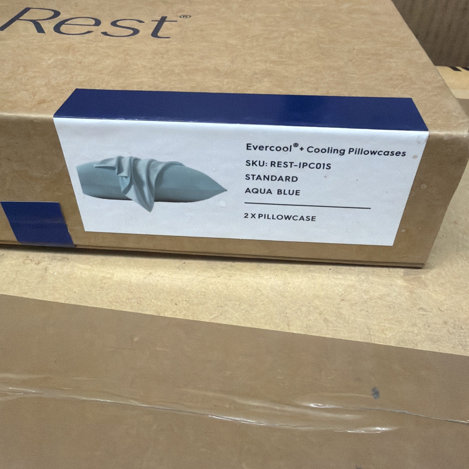 Rest Evercool Cooling Pillowcases Standard 19”X29” In Aqua Blue gallery