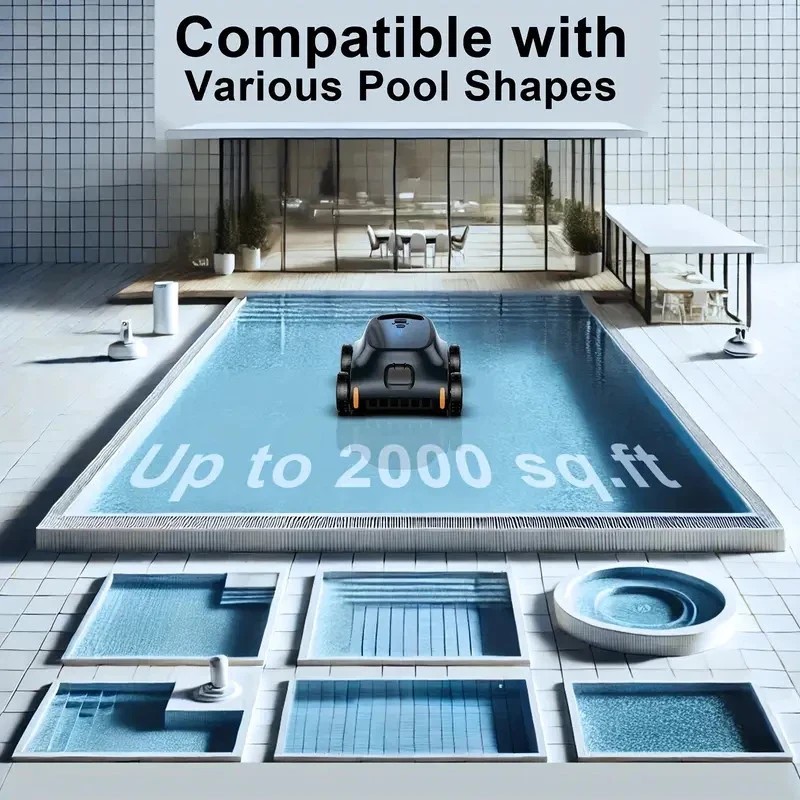 Cordless Robotic Pool Cleaner Brushless Motors Pool Vacuum for in Ground Pools gallery