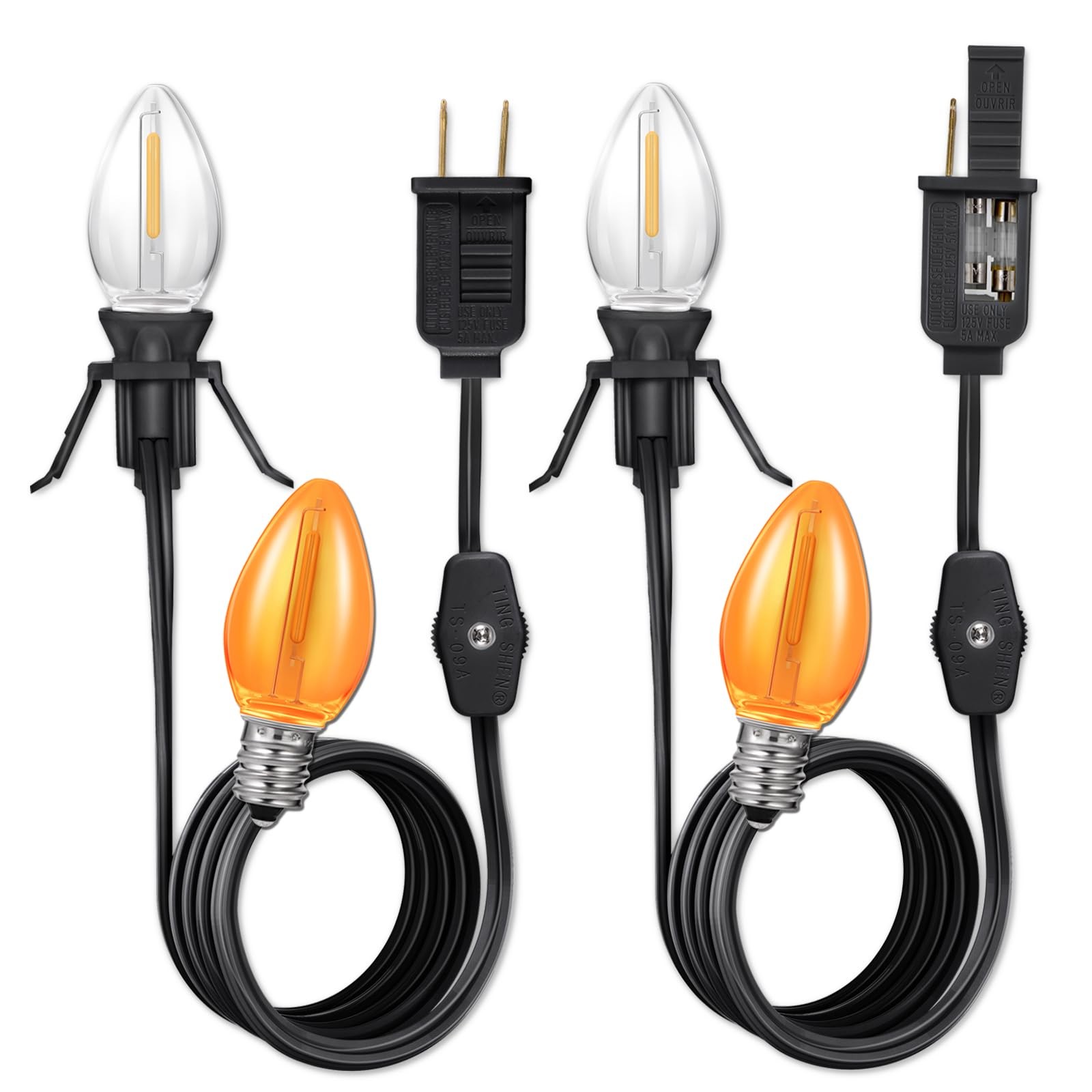 Clip in Light Cord,Accessory Cord with Light Bulb,Candelabra-Base E12 Socket ... gallery