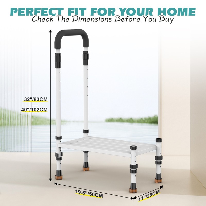 Adjustable Height Car Step Stool with Handrail for RV, SUV & Truck gallery