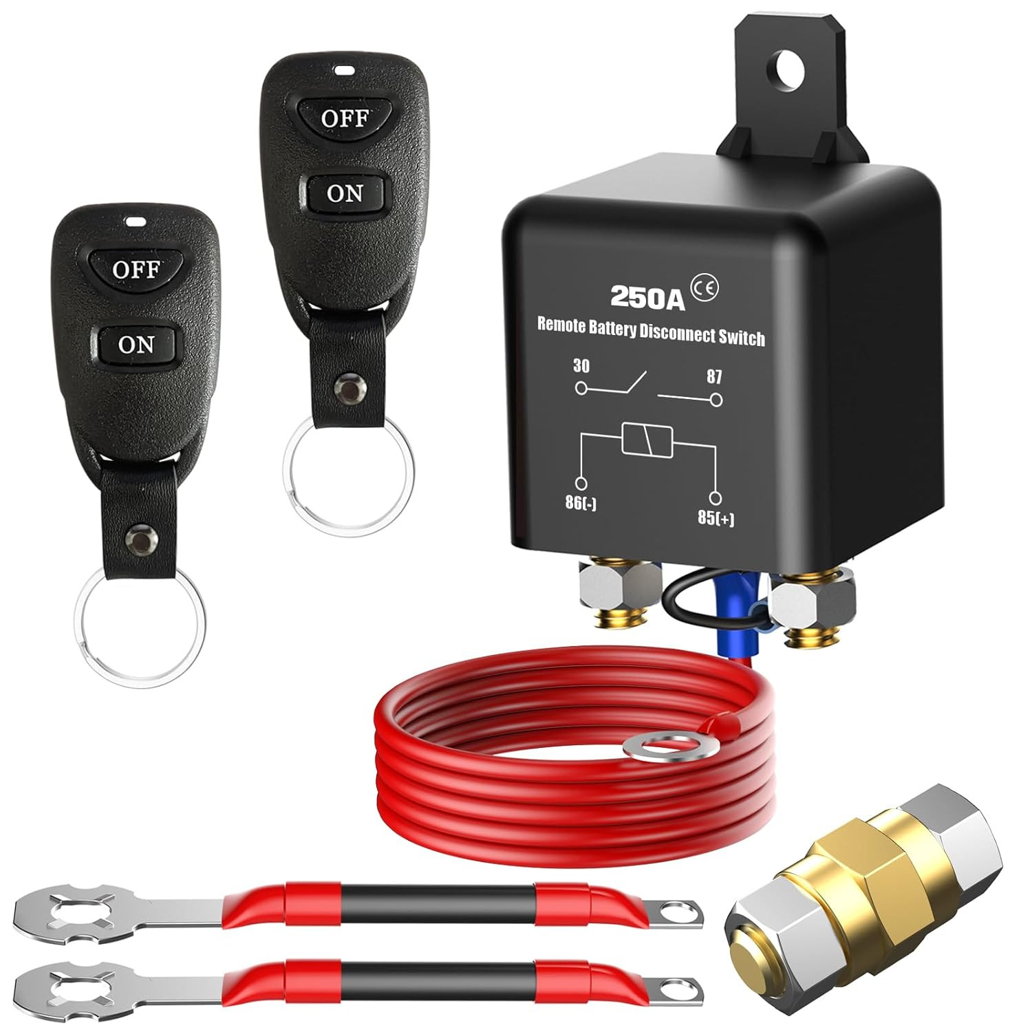 Side Post Remote Battery Disconnect Switch 12V, 250A, Upgrade Prevent Battery Dr gallery