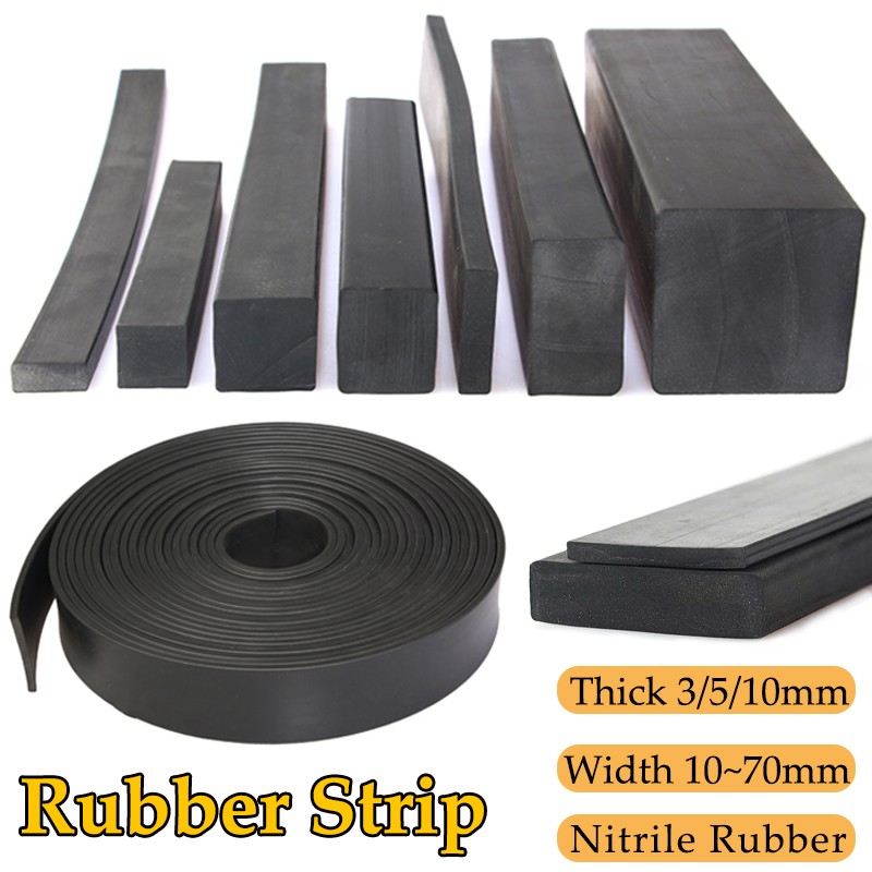Nitrile Rubber Strip Solid Sealing Sheet Flexible Flat Bumper Pads Thick 3~10mm