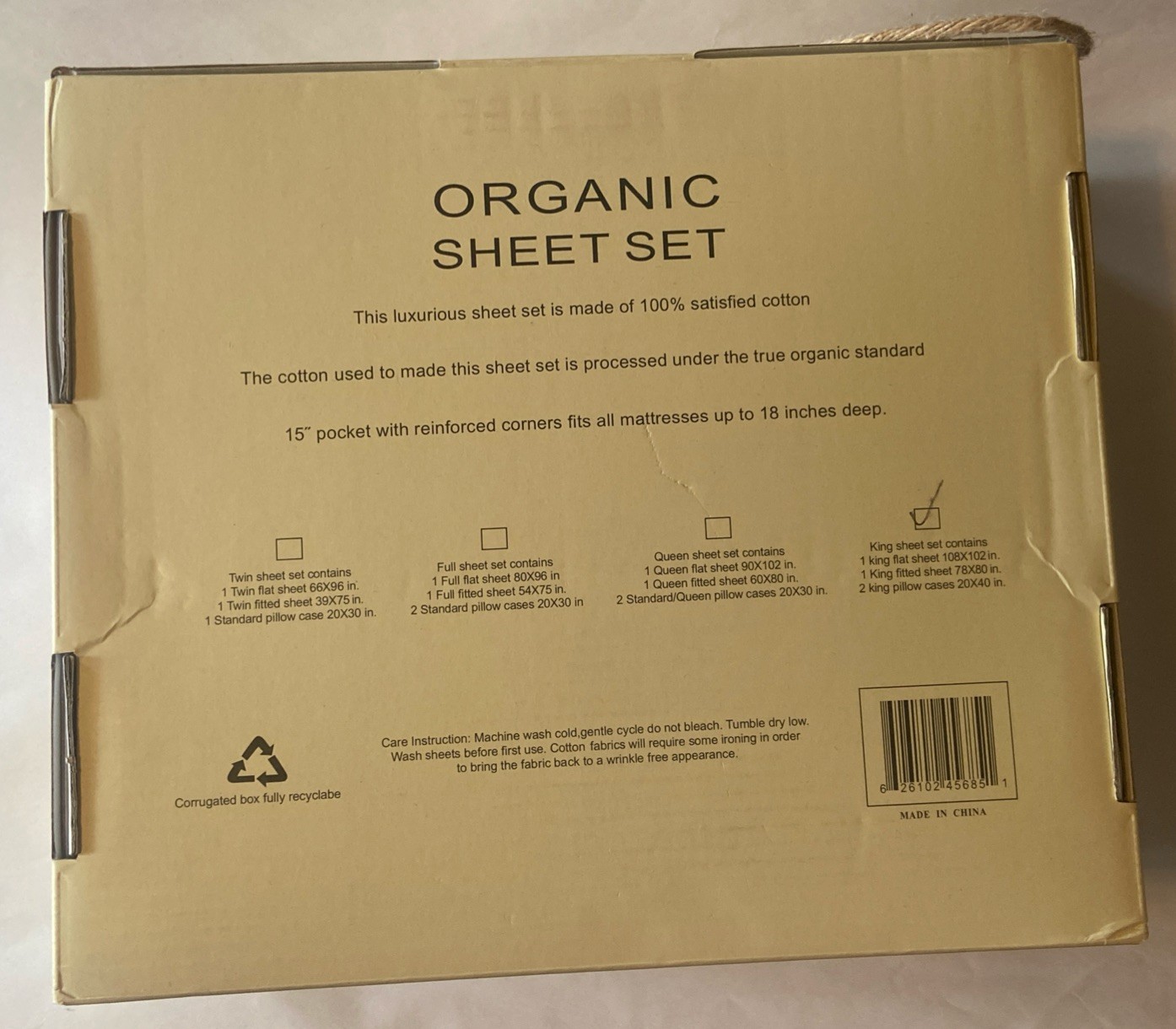 Tree Organic 2000 Thread Count King Sheet Set 100% Cotton Yellow NEW (305) gallery