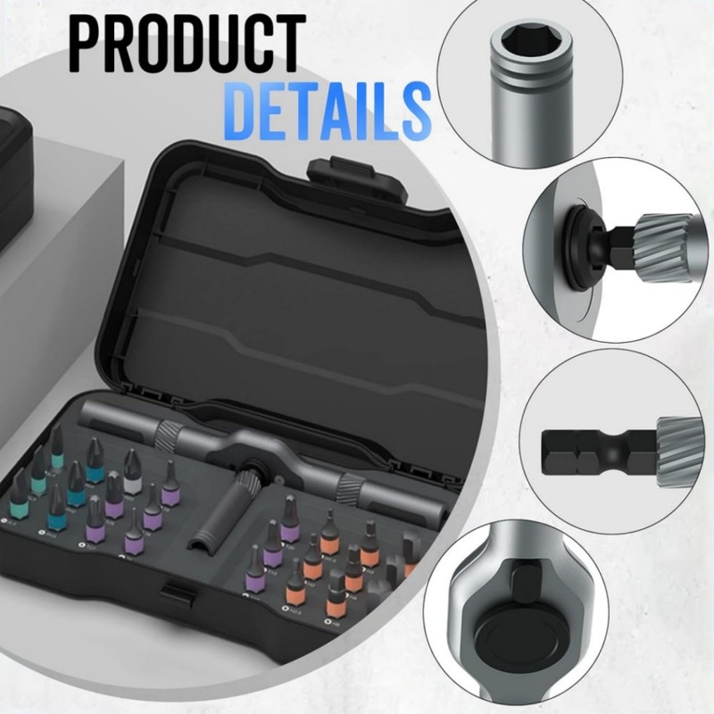 25Pcs 24 in 1 Multifunction Screwdriver Head Set Household Repair Ratchet Wrench gallery