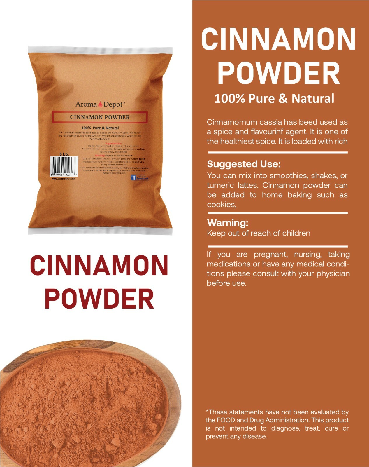 Cinnamon Powder Ground Cassia 100% Pure Cinnamomum Canela Lot Indonesia Bulk gallery