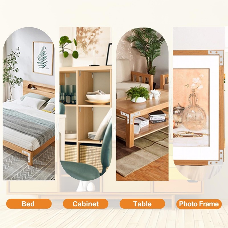 20Pcs Flat L Shape Bracket Flat Corner Brace Shelves,38x38mm Right Angle Corner gallery