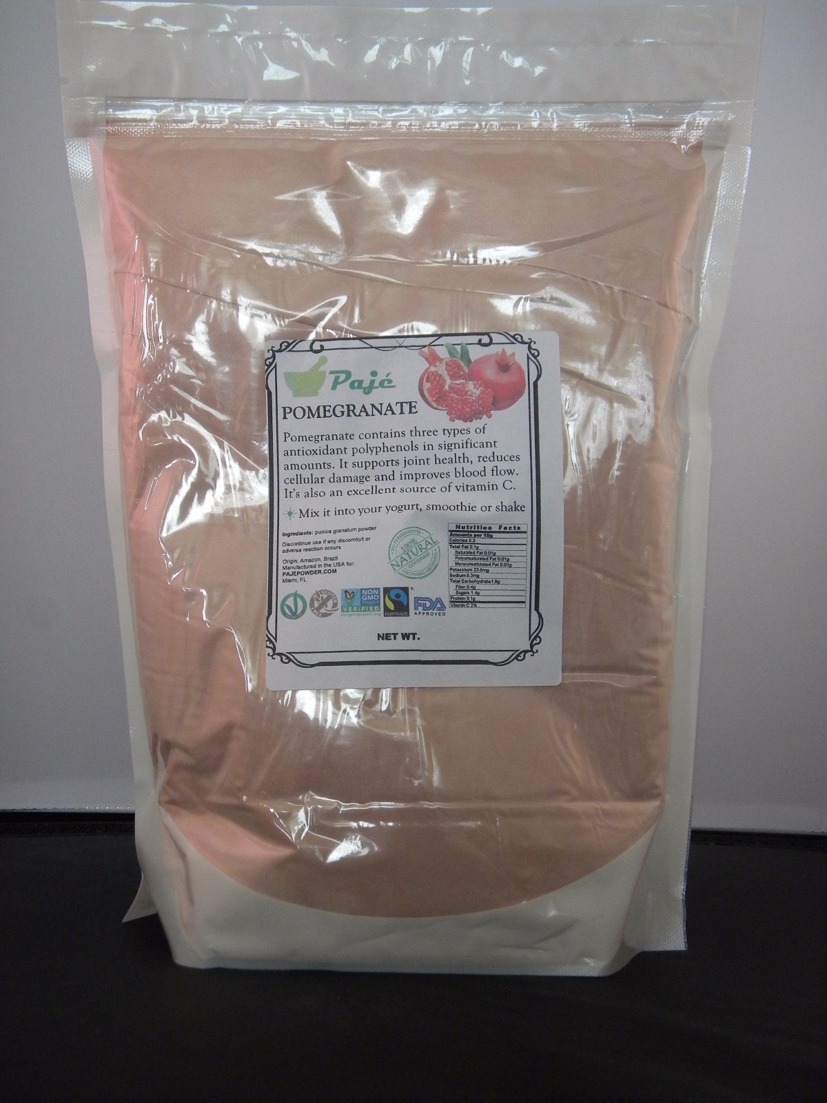 POMEGRANATE powder 64oz - 4lb ANTIOXIDANT MAXIMUS , gluten free, non-GMO PAJE gallery
