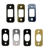 Deadbolt Strike Plate Door Backplate 1" x 2 1/4" Round Corner satin nickel brass gallery