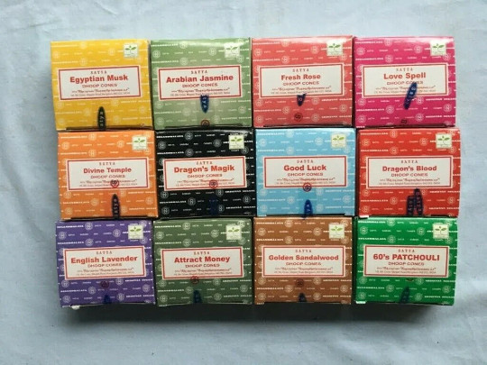 12 Boxes Assorted Nag Champa Incense Cones Satya Sai Baba 144 Dhoop Cones Total gallery