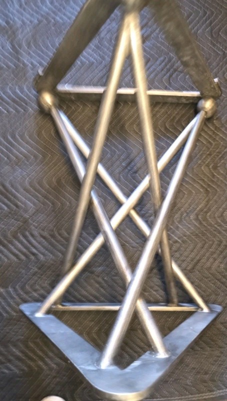 Formations Dual Iron Pedestal Base Modern Geometric Table Base Sculpture Stand gallery