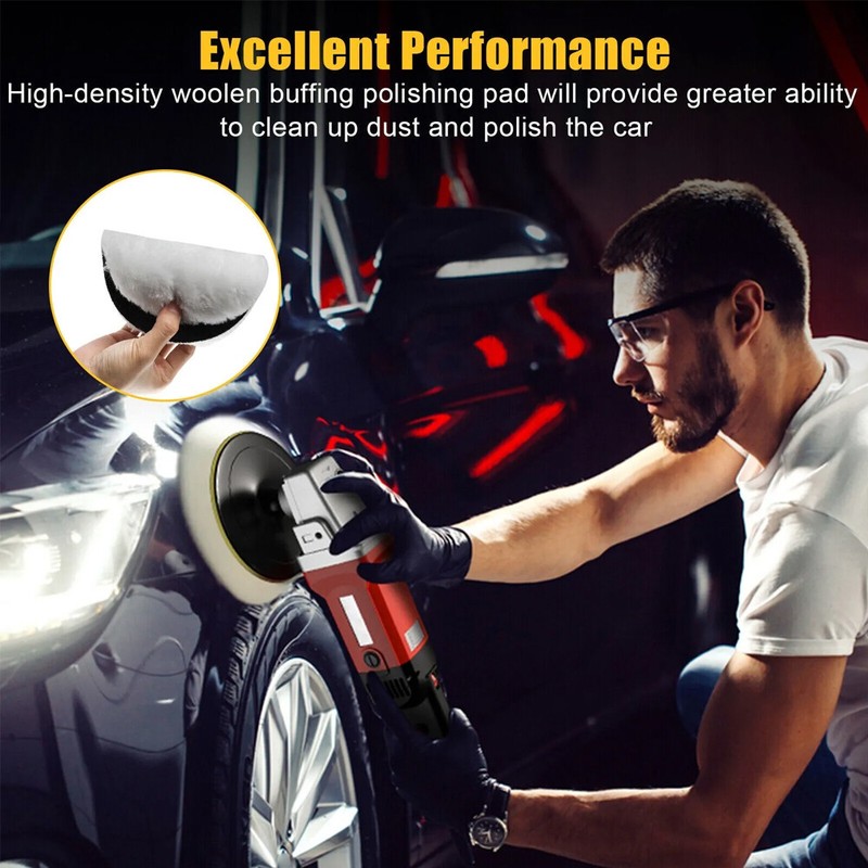 6" Buffing Polishing Pad Wool Wheel Mop Kit For Car Polisher Drill Adapter 5PCS gallery