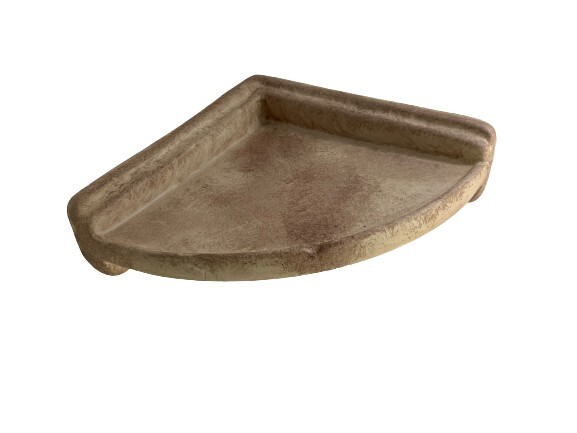 8" Ceramic Corner Shelf. Hand Painted Distressed Matte/Bone Finish. gallery