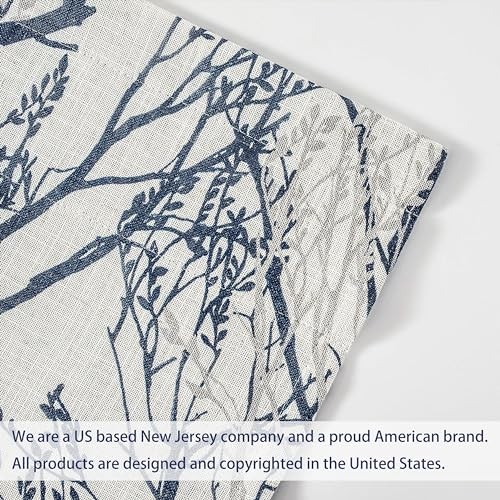 Tree Branch Linen Lined Valance Double Layer 52"W x 14"L (Pack of 1) Blue gallery