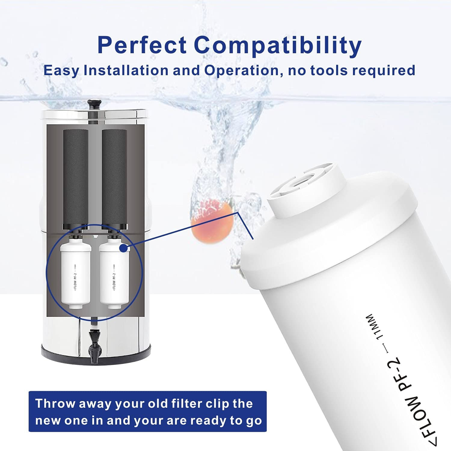 Fluoride Arsenic replacement Filters fits Berkey PF-2, Gravity System, Set of 2 gallery