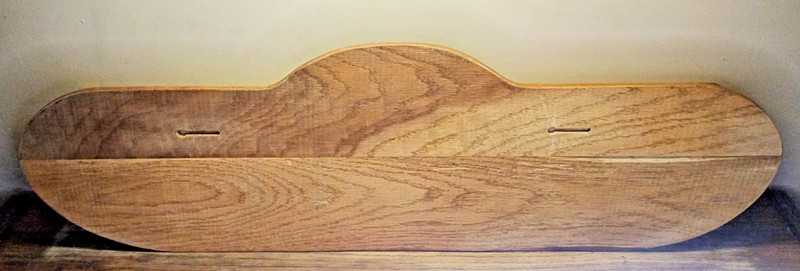 Vintage Solid Oak Wall Shelf 6 Peg Coat Hat Key Rack 33.5”L x 10.5"T x6"W x.75"t gallery