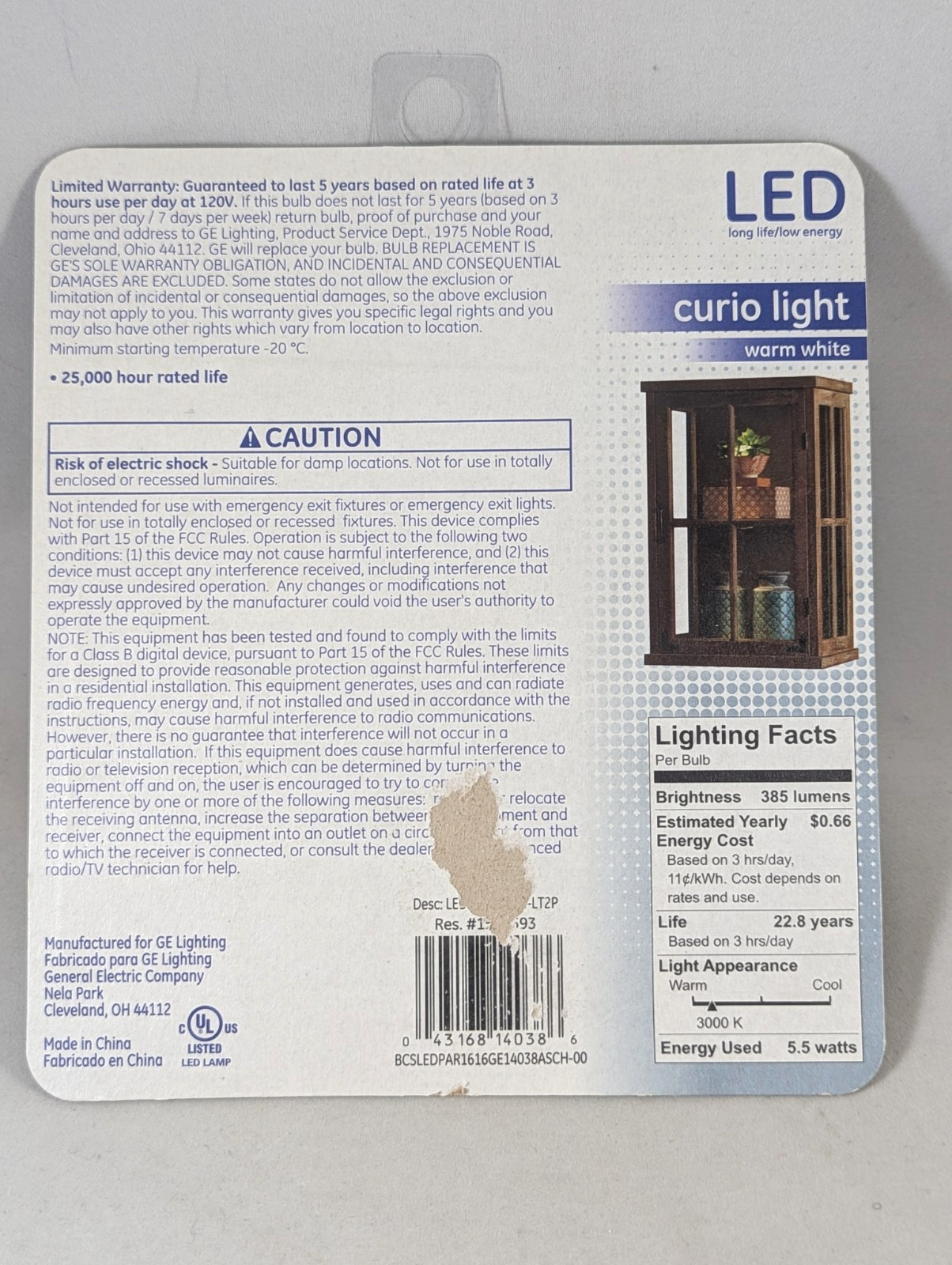 GE LED Spot Light Bulbs, Warm White, Clear, 385 Lumens, 5.5-Watts, 2-Pk. gallery