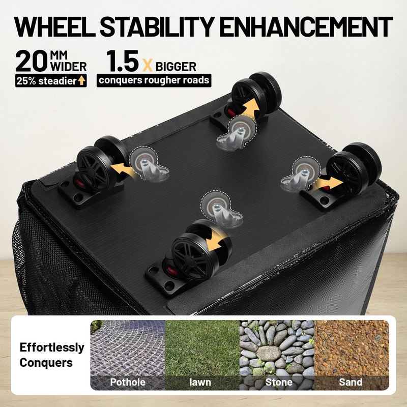 (Medium) Reusable Grocery Bag on Wheels with Upgraded Wrinkle-Resistant Fabri... gallery
