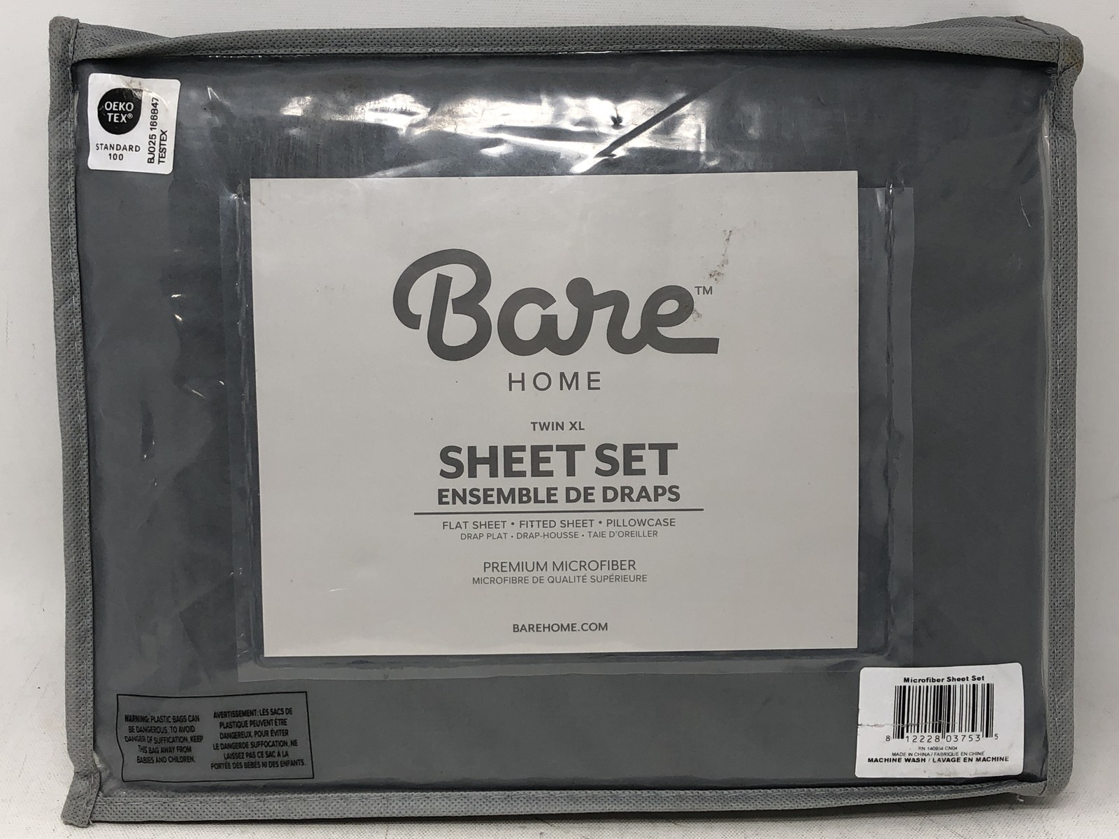 Bare Home Twin XL Sheet Set, 3-Piece - Premium Microfiber Sheets Gray gallery