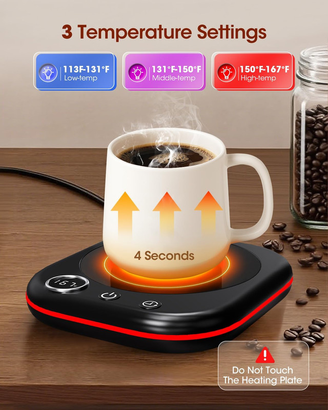 Mug Warmer - 3 Temp Setting 113°F 131°F 167°F - Ambient Light - Coffee Mug gallery