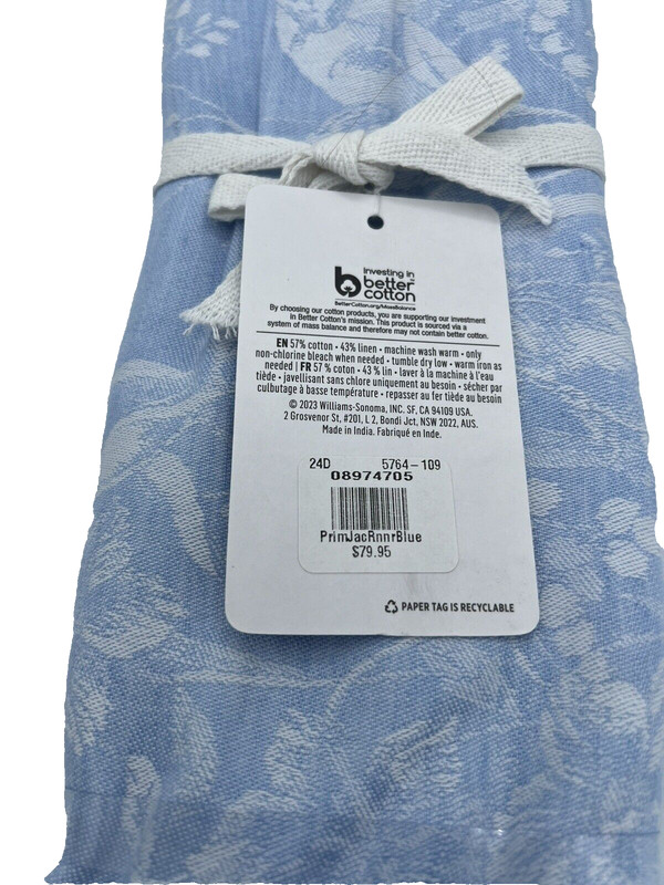 Williams Sonoma Spring Jacquard Table Runner Blue 16 x 108 Inches Easter gallery
