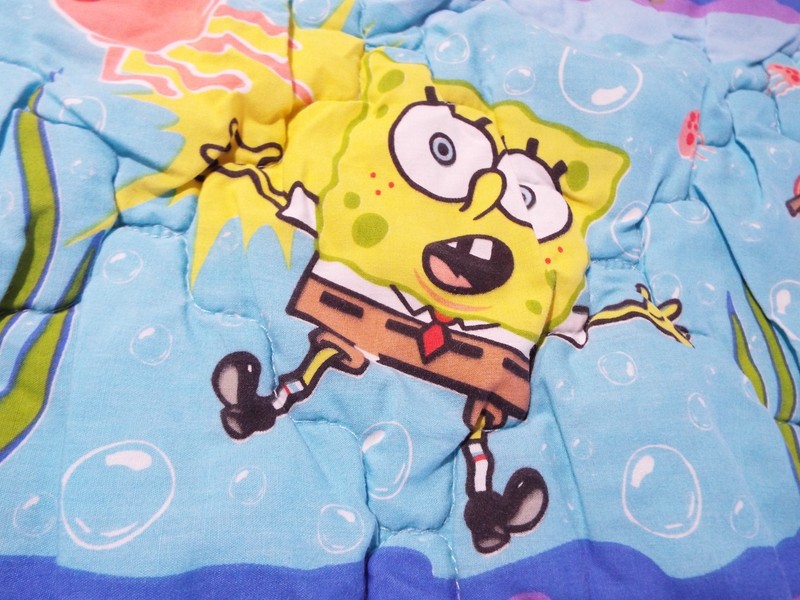 VTG Nickelodeon 2003 Spongebob Squarepants Crib Blanket Comforter Jellyfish GUC gallery