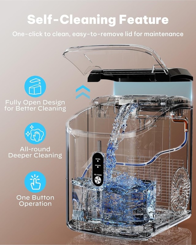 Nugget Ice Maker Countertop 33lbs Self Cleaning Chewable Ice Machine gallery