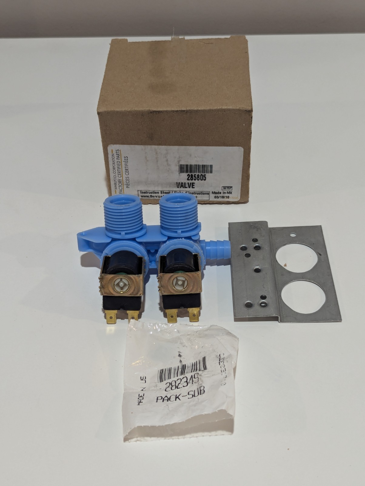 GENUINE OEM Whirlpool Washer Water Inlet Valve 285805 gallery