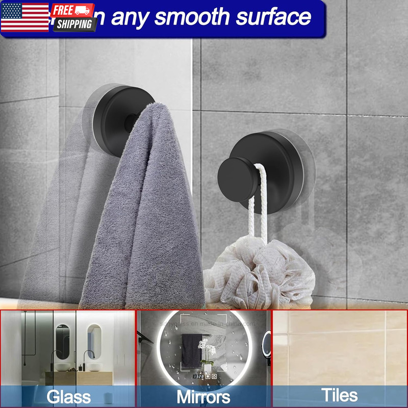 Suction Cup Hooks for Shower, Removable Towel Hooks for Bathroom Window Glass Do gallery