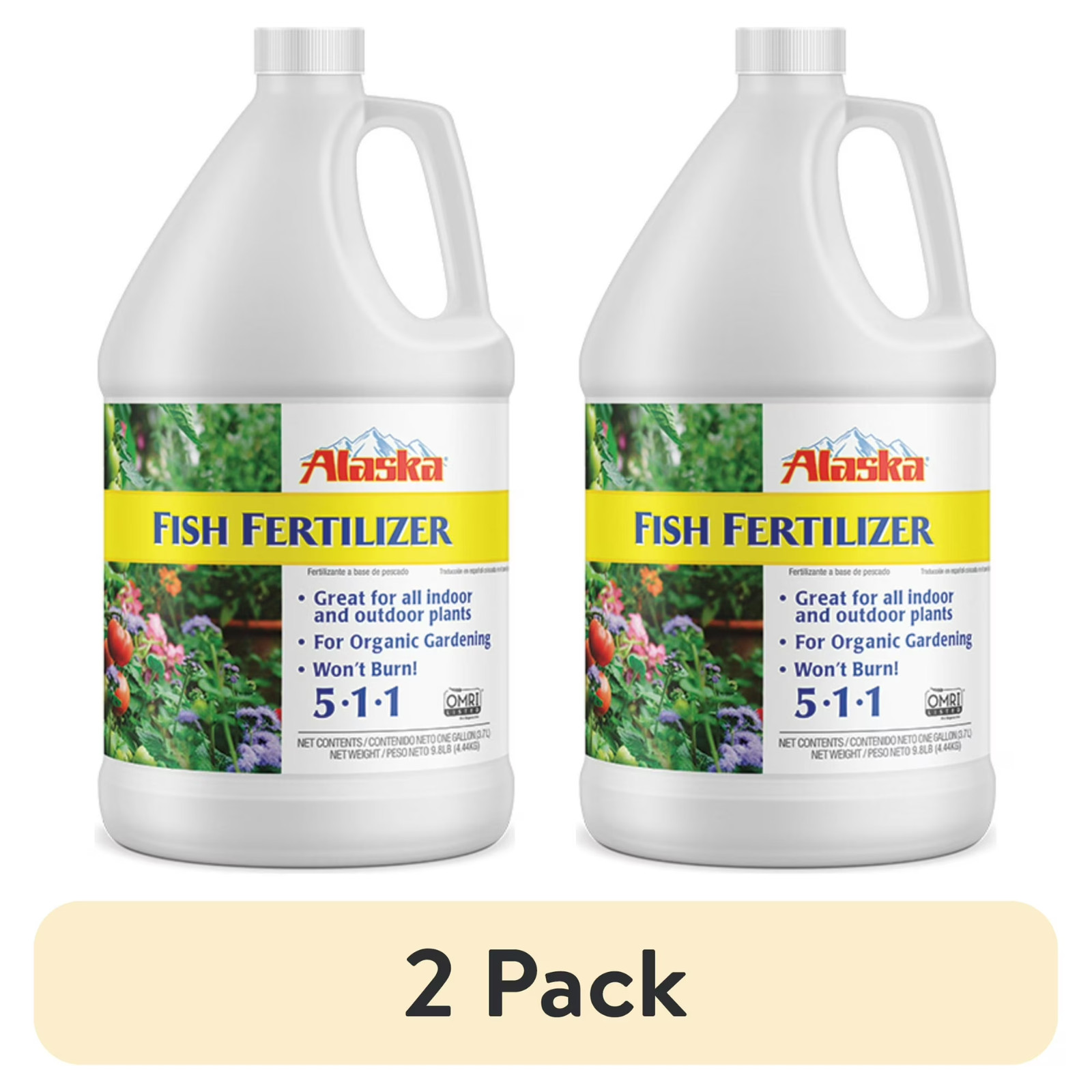 (2 pack) Alaska Fish Fertilizer 5-1-1 Plant Food, 1 gal gallery