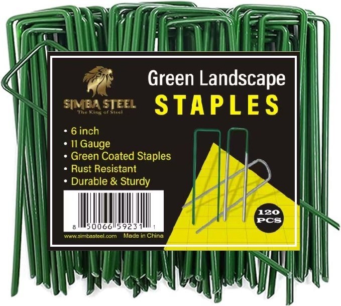 120PCS Green Artificial Turf Stakes Staples 6Inch 11 Gauge, Garden Stake, Fabric gallery