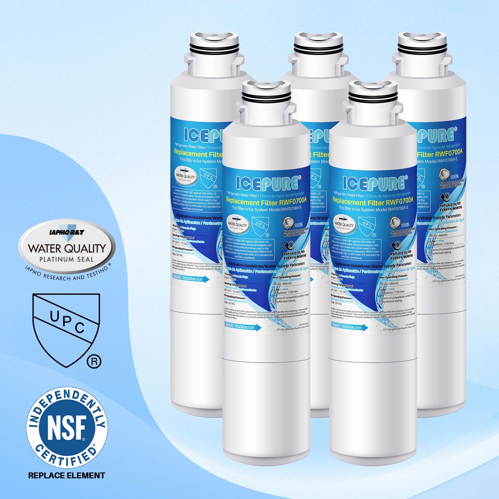 RWF0700A Refrigerator Water Filter Replacement for DA29-00020B HAF-CIN/EXP 5PACK gallery