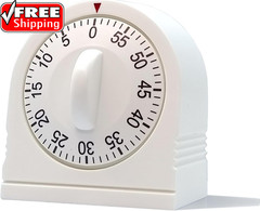60 Minute Wind up Timer, Visual Mechanical Timer with Loud Alarm, Manual Countdo