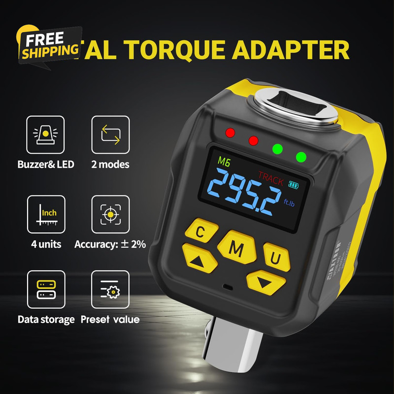 1/2" Digital Torque Adapter 15-295 Ft-Lb, ±2% Accuracy Electronic Torque Wrench gallery