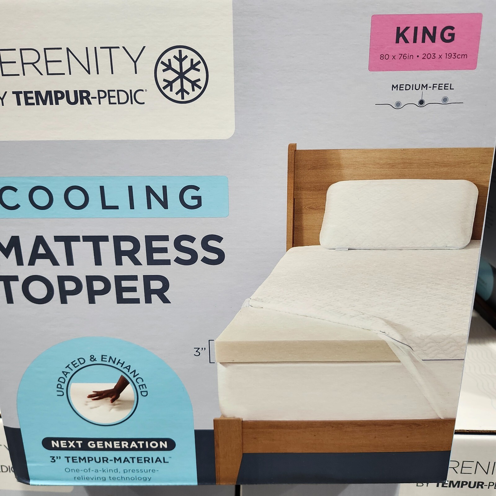 Serenity Tempur-Pedic 3 Inch Cooling Memory Foam Mattress Topper King gallery