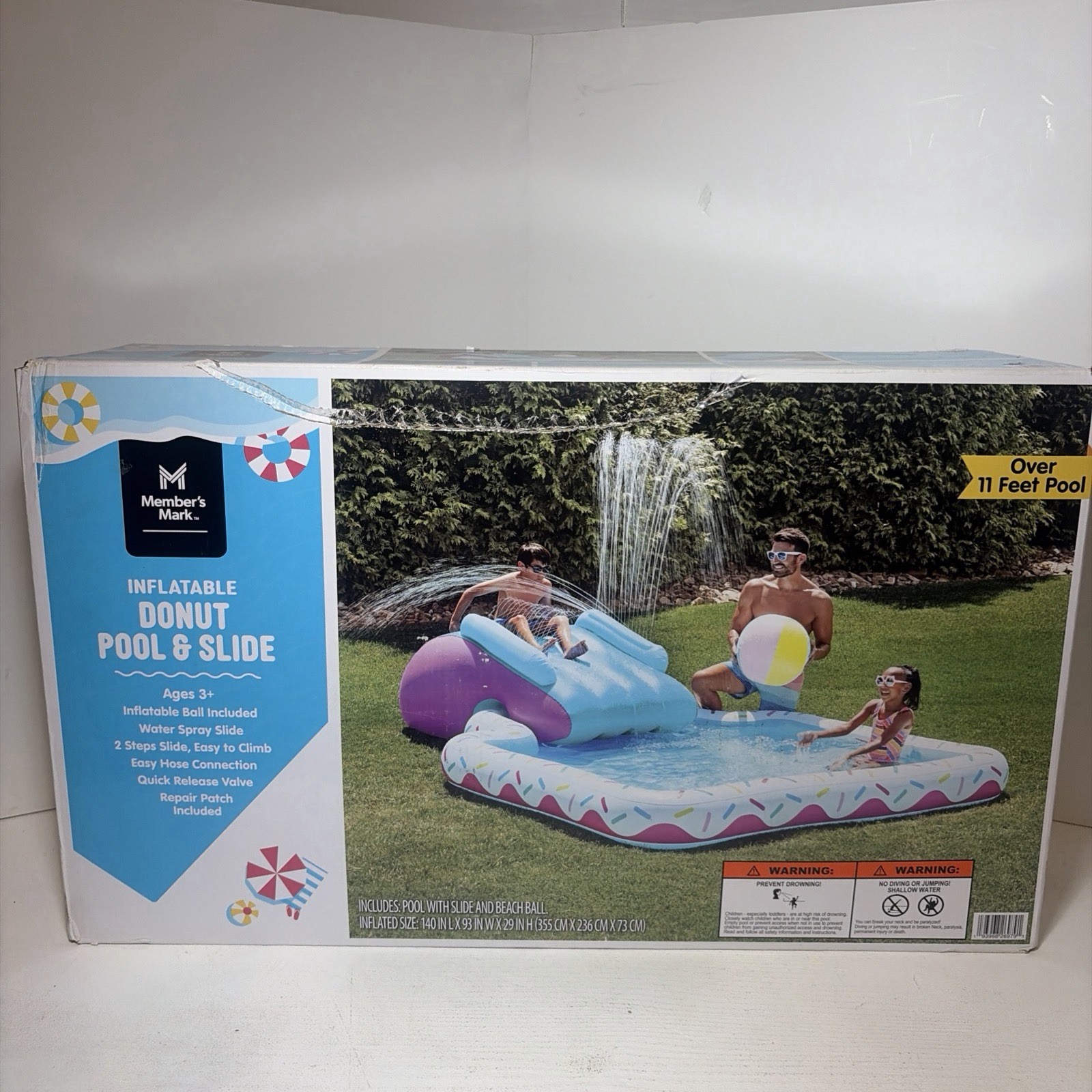 MEMBERS MARK 11’ Inflatable Donut Pool & Slide Pink gallery