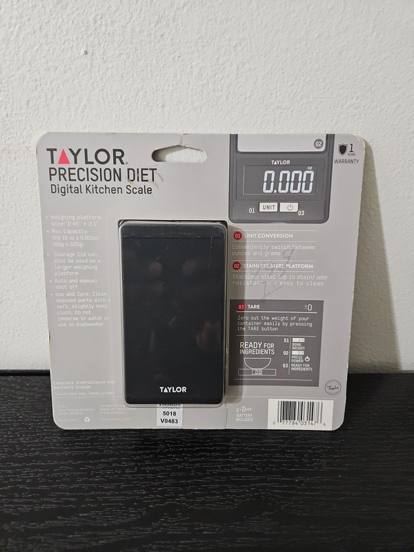 Taylor Precision Diet Digital Kitchen Scale With Cover, 16 oz/500 g 1250BKT New gallery