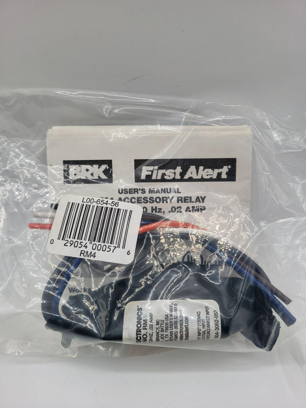 BRK First Alert RM4 Accessory Relay 120v, 60 Hz, .02 Amp For CO Alarm New Sealed gallery