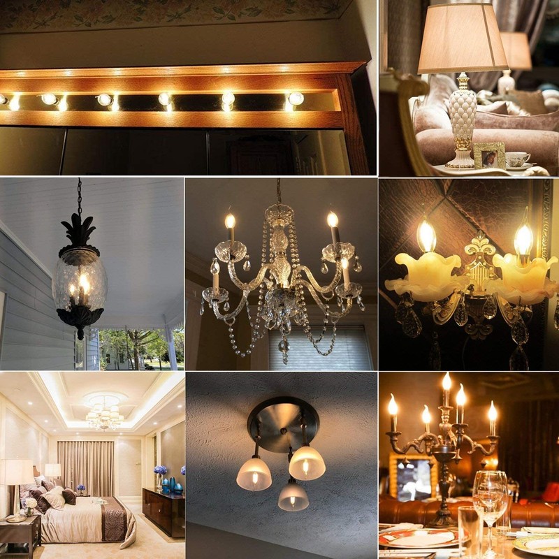 BRIMAX Dimmable E12 LED Candle Light Bulbs C35T 2700K Chandelier Bulbs, 6 Pack gallery