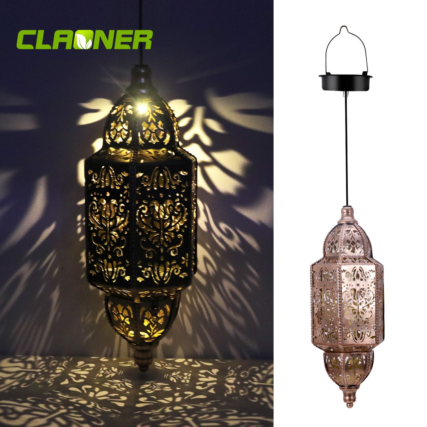 Hanging Solar Light Outdoor Solar Lantern Waterproof Metal Moroccan Garden Decor gallery