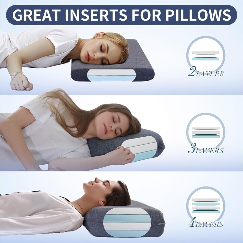 Adjustable Foam Pillow's One Layer - 1 Height 1.2'' Insert for Cervical Pillo... gallery