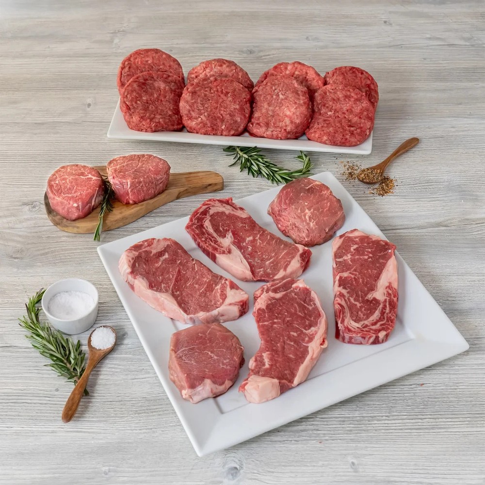 PREMIUM ANGUS BEEF Assortment USDA CHOICE 16-Packs 8 lbs Total Uncooked Frozen