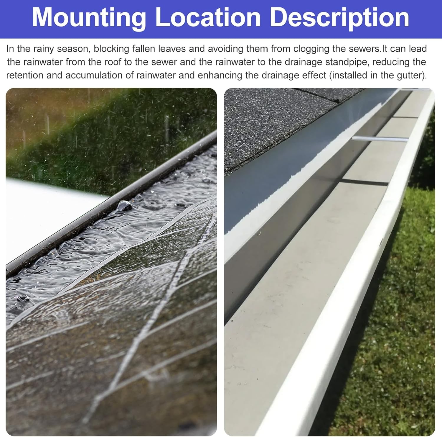 VYH 2 x 3 rain Gutter downspout Drop Outlet with Filter (White,2 Pack) gallery