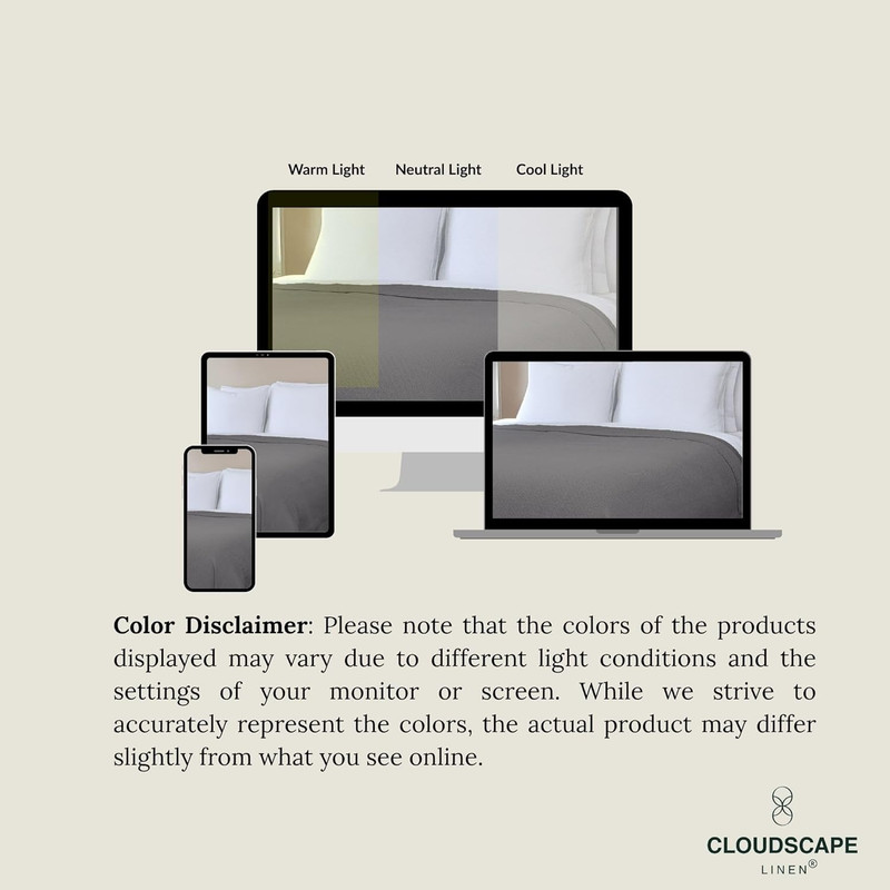 CLOUDSCAPE King Size Cotton Blanket, Soft Herringbone Weave, All Season gallery