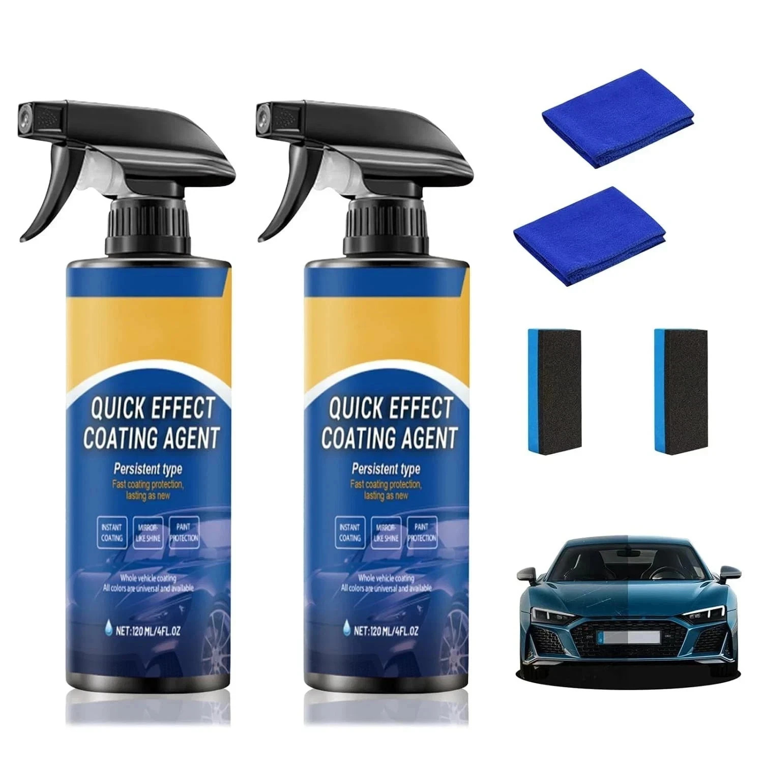 Quick Effect Car Coating Spray 2 Pack, Waterless Wash Polish, Paint Protection gallery