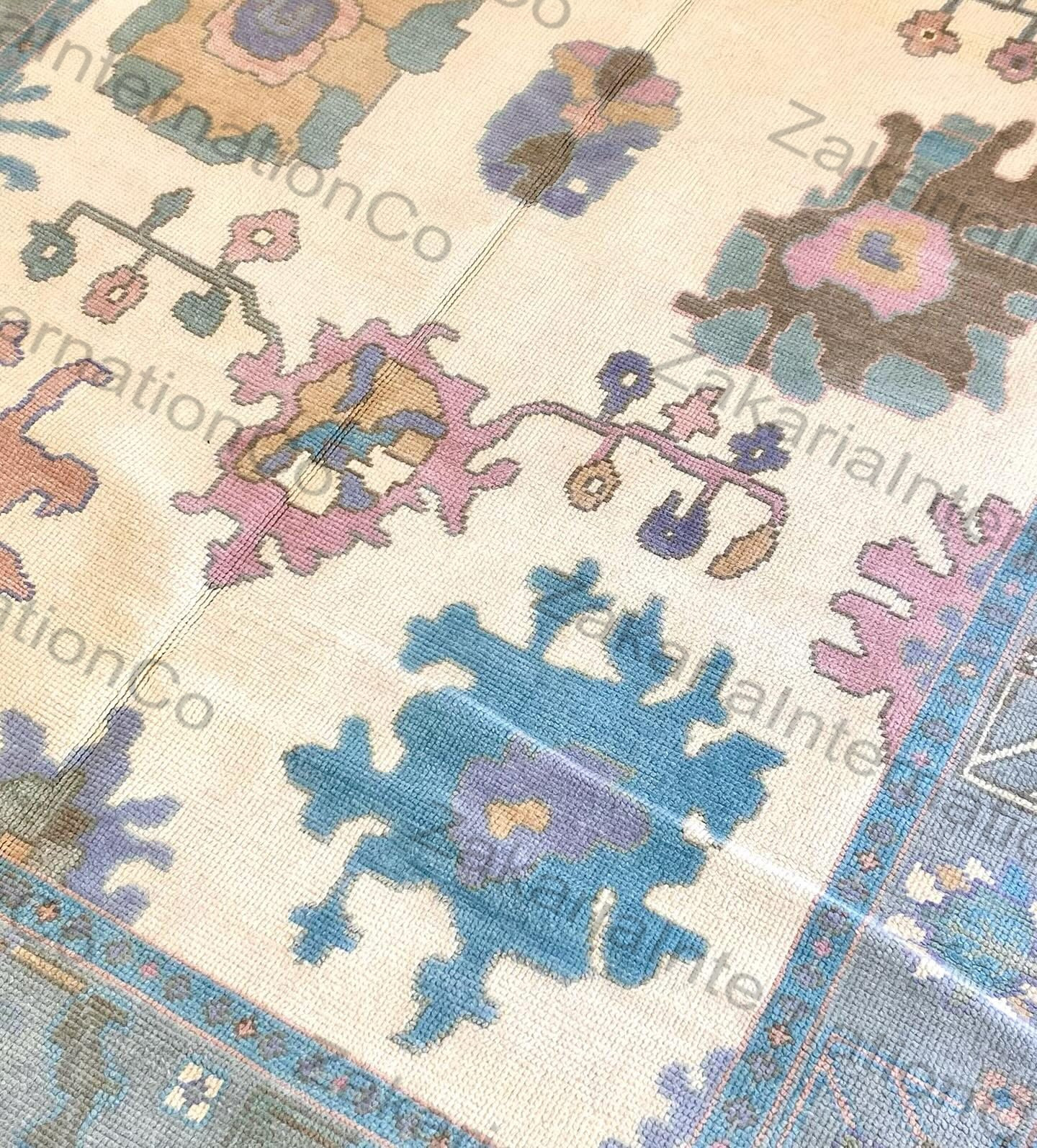 Handmade Wool Oushak Rug 8x10 | Hand Knotted Rug | Traditional Oriental 5x8 4x6 gallery