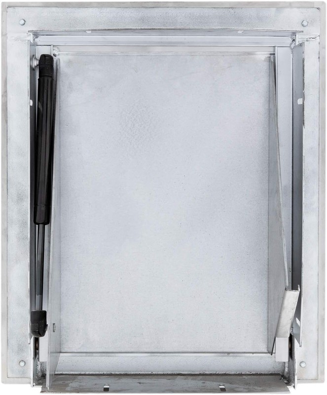 CertiChute™ Universal Bottom Hinged SS Chute Door 15 X 18" Self Closing T handle gallery